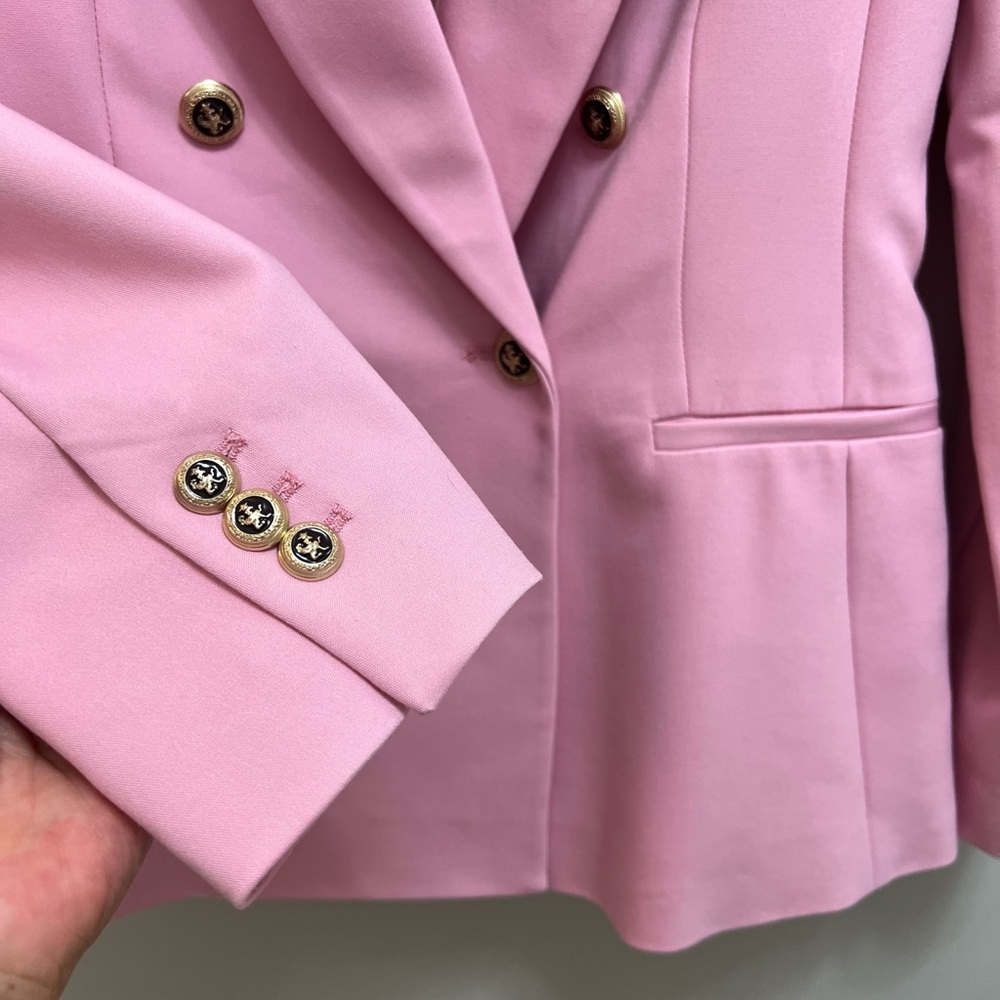 **SOLD** Zara NWT Double Breasted Tailored Blazer Pink Size M - Picture 6 of 10
